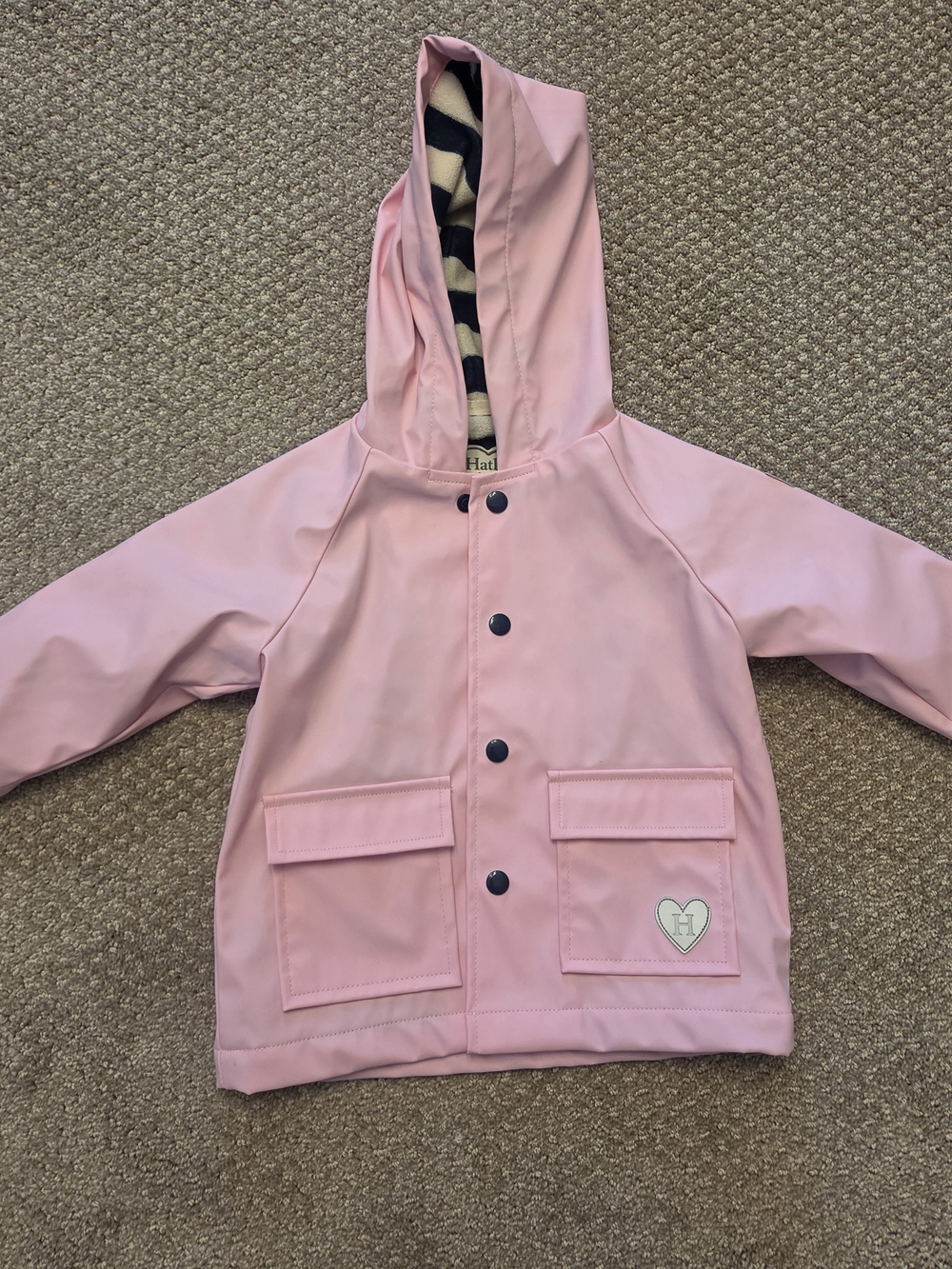 Hatley Light Pink Hooded Kids Raincoat